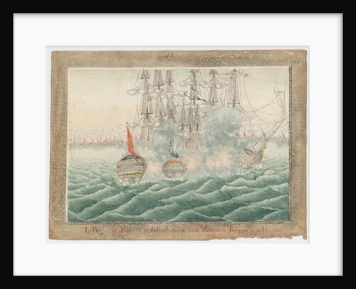 Brig Mercury fighting two Turkish ships on May 14th, 1829, 1829 by Anonymous