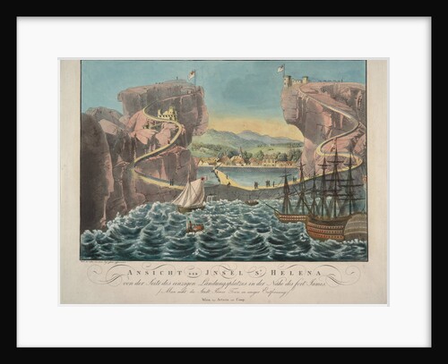 View of the Island of St. Helena from the side of the landing place near the Fort James, 1815 by Anonymous