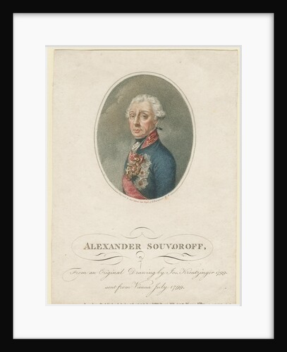 Portrait of Field Marshal Generalissimo Prince Alexander Suvorov (1729?1800), 1799 by Josef Kreuzinger