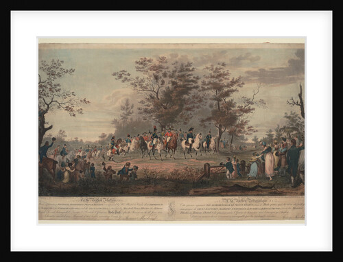 Prince Regent, William III of Prussia, Alexander I, General Blücher and Hetman Platov review troops by Alexander Ivanovich Sauerweid