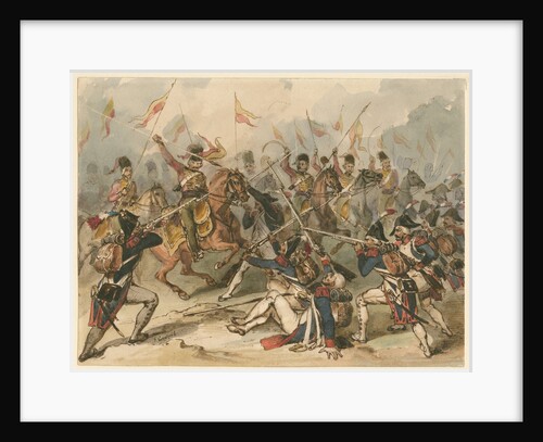 French infantry and Russian hussars in combat at Austerlitz by Frédéric Goupil-Fesquet