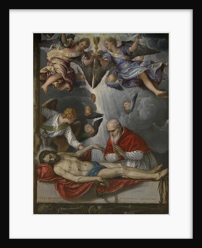Dead Christ, adored by Pope Pius V, ca 1571-1572 by Micheli Parrasio