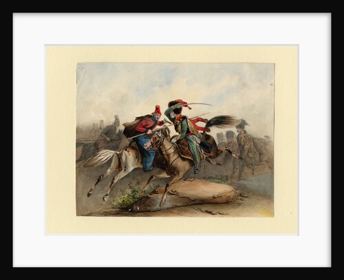 French Horse Chasseurs of the Imperial Guard in Combat with the Russian Cossacks, c. 1830 by Noël Dieudonné Finert