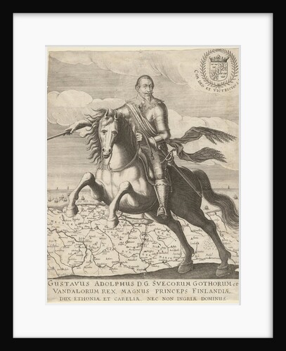 Gustavus Adolphus before the map of Pomerania in the background, 1630 by Anonymous
