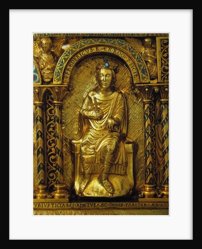 The Shrine of Charlemagne, Detail: Frederick II, Holy Roman Emperor, 1215 by West European Applied Art