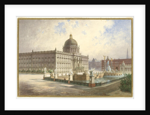 The Berliner Stadtschloss. View of the palace facade from the palace bridge, 1886 by Hermann Ziller