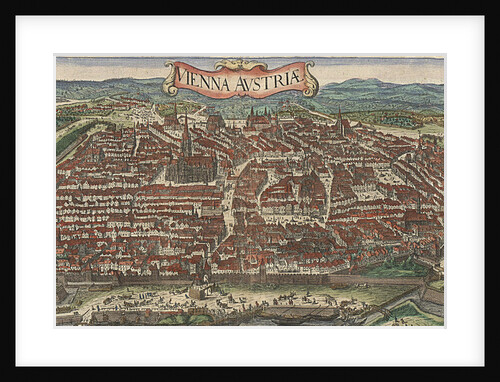 Birds-eye view of Vienna from North, 1609 by Jacob Hoefnagel