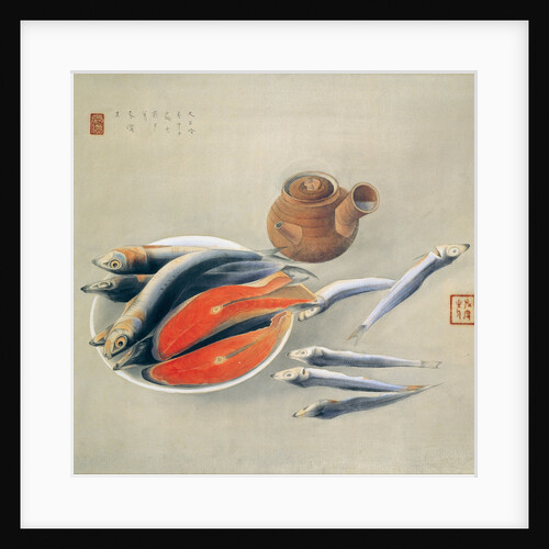 Still Life. Salmon Slices and Sardines, 1924 by Tsuchida Bakusen