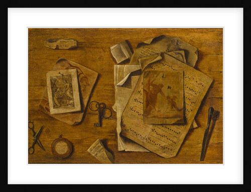 Trompe-lil with musical score, drawings and keys, c. 1800 by Anonymous