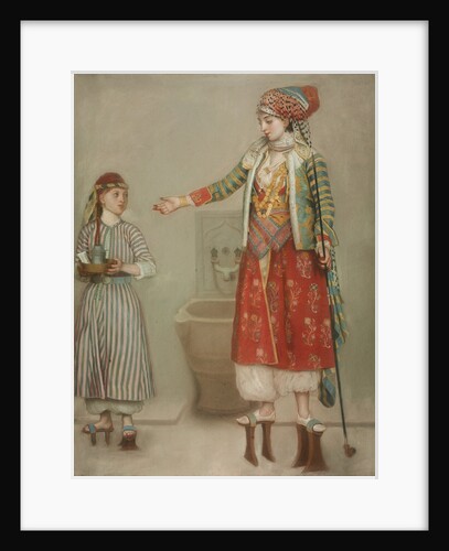 A lady in Turkish costume with her servant at the hammam, Mid of the 18th cen by Jean-Étienne Liotard
