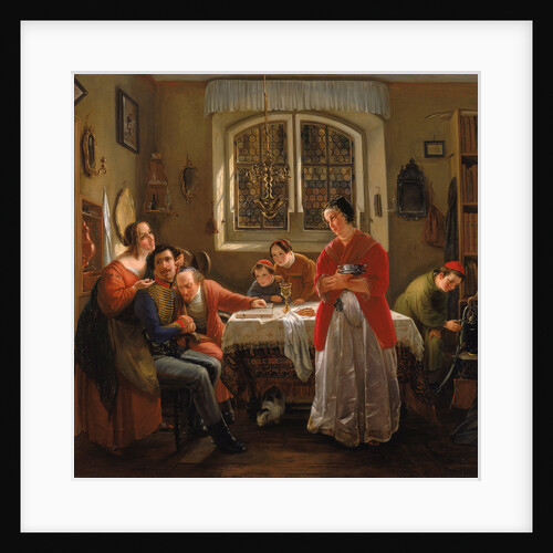 The Return of the Volunteer from the Wars of Liberation to His Family Still Living in Accordance wit by Moritz Daniel Oppenheim