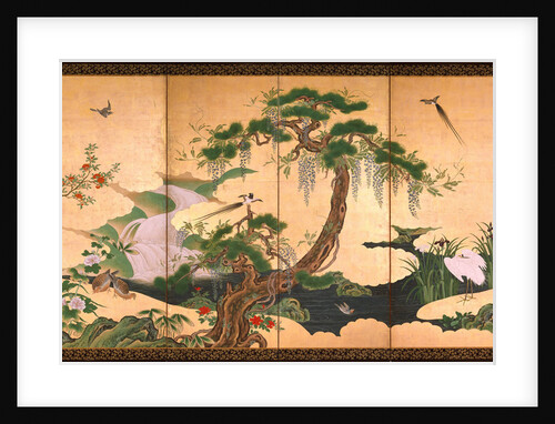 Birds and Flowers of Spring and Summer, Second Half of the 17th cen by Kano Eino