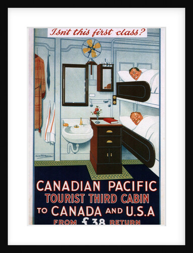 Canadian Pacific Tourist Third Cabin, 1925 by Alick Ritchie