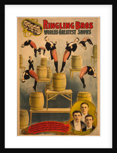 Ringling Bros, worlds greatest shows Raschetta brothers, marvelous somersaulting vaulters, c. 1900 by Courier Company Lith.