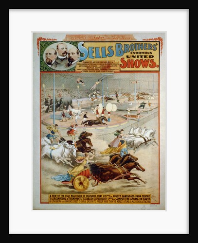 Sells Brothers Enormous Shows, ca 1885 by The Strobridge Lithographing Company