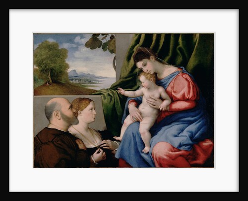 Madonna with child and two donors, 1525-1530 by Lorenzo Lotto