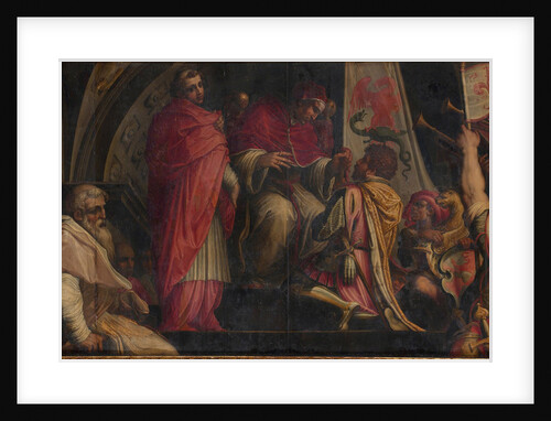 Pope Clement IV hands his insigna to the captains of the Guelph Party, 1563-1565 by Giorgio Vasari