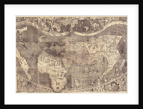 World map Universalis Cosmographia, 1507 by Martin Waldseemüller