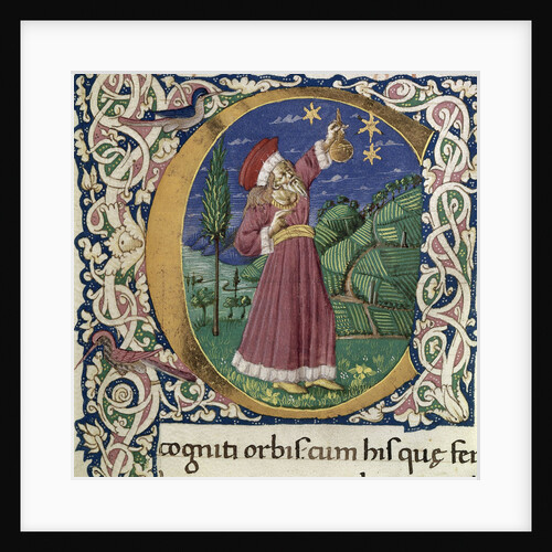 Claudius Ptolemy. Detail of a historiated initial C (Cosmographia), Second Half of the 15th cen by Anonymous