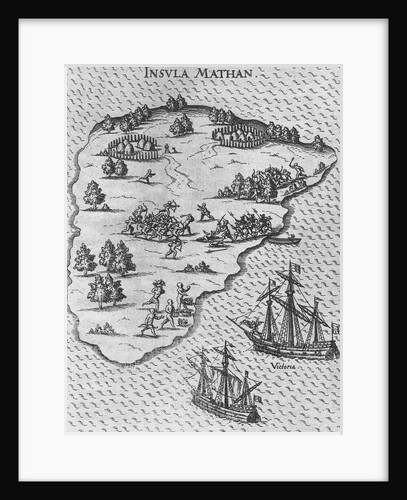 Death of Magellan on the Philippine island of Mactan. (From Levinus Hulsiuss Beschreibung der wunde by Anonymous