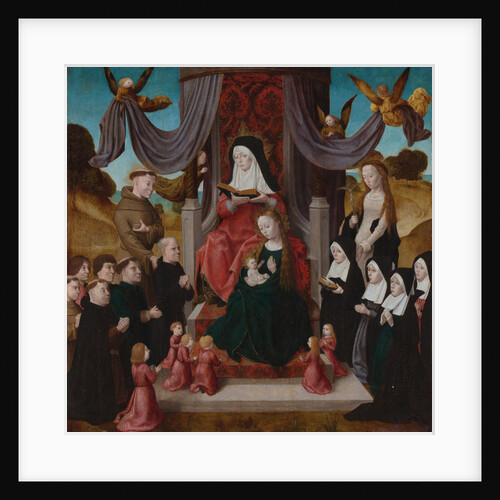 The Virgin and Child with Saint Anne (Anna Selbdritt), Saints Francis, Lidwina and donors, c. 1490-1 by Netherlandish master