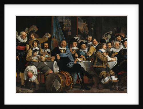 The celebration of the peace of Münster, 18 June 1648, in the headquarters of the crossbowmens civi by Bartholomeus van der Helst