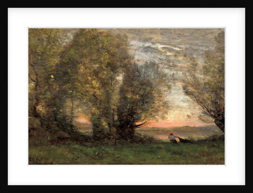 The fisherman, evening effect, ca 1860-1870 by Jean-Baptiste Camille Corot