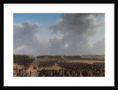 Parade Celebrating the End of Military Action in the Kingdom of Poland on Tsaritsa Meadow in St Pete by Grigori Grigorievich Chernetsov