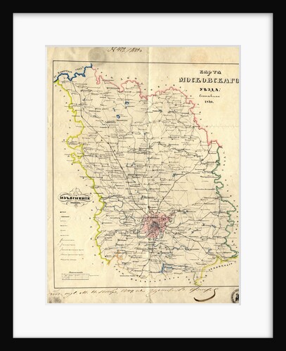 Map of the Moscow Governorate, 1849 by Anonymous master
