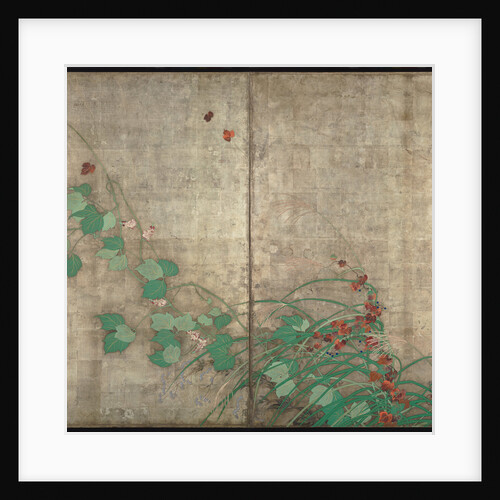 Summer and autumn flower plants. (Part of the pair of two-fold screens) by Sakai Hoitsu