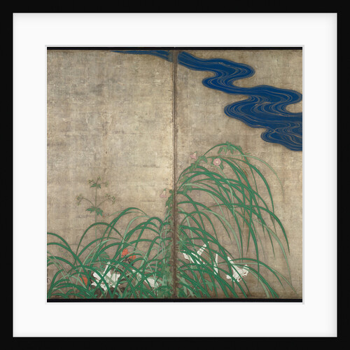 Summer and autumn flower plants. (Part of the pair of two-fold screens) by Sakai Hoitsu