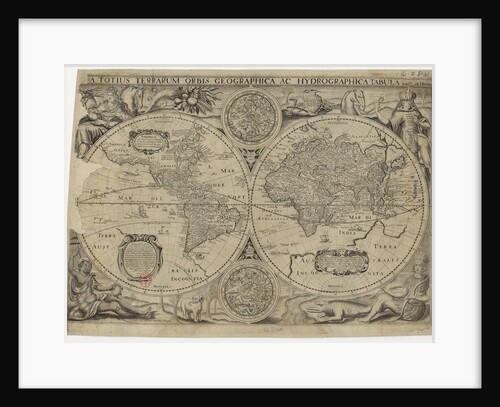 Nova totius terrarum orbis geographica ac hydrographica tabula (Map of the world), 1631 by Jodocus Hondius