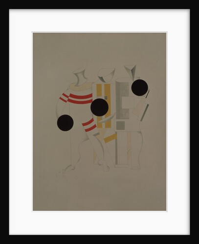 Sportsmen. Figurine for the opera Victory over the sun by A. Kruchenykh, 1920-1921 by El Lissitzky