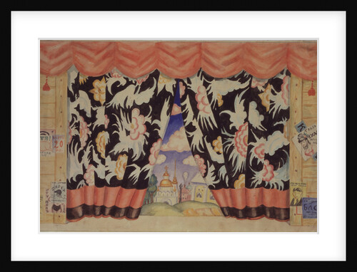 Sketch of curtain for the theatre play The flea by E. Zamyatin, 1925-1926 by Boris Michaylovich Kustodiev
