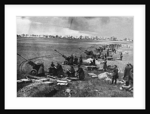 Soviet artillery at the Seelow Heights, April 1945 by Anonymous