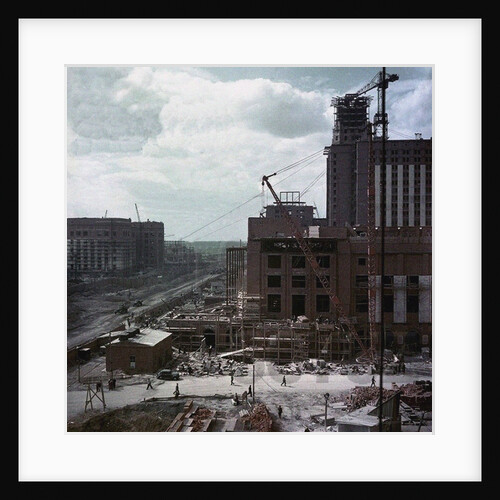 The construction of the main building of Moscow State University on Lenin Hills by Anonymous