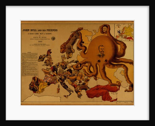John Bull and his Friends. A Serio-Comic Map of Europe by Fred W. Rose
