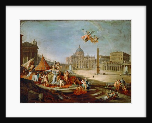 Piazza San Pietro, Rome with an allegory of the Triumph of the Papacy by Giovanni Paolo Panini
