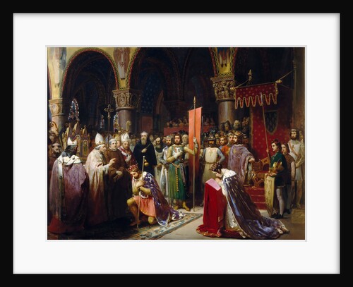King Louis VII takes the standard at Saint-Denis by Jean-Baptiste Mauzaisse