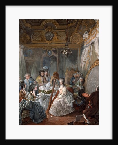 Marie Antoinette playing the harp by Jean-Baptiste André Gautier Dagoty