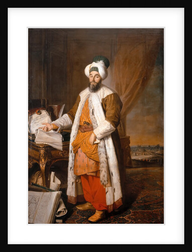 Portrait of Mehemet Said Pacha, Bey of Rumelia, special ambassador of the ottoman Sultan Mahmoud I i by Jacques-Andrè Joseph Aved
