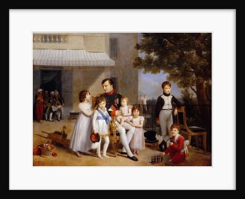 The Emperor Napoleon I on the terrace of the Château Saint-Cloud surrounded by his children by Louis Ducis