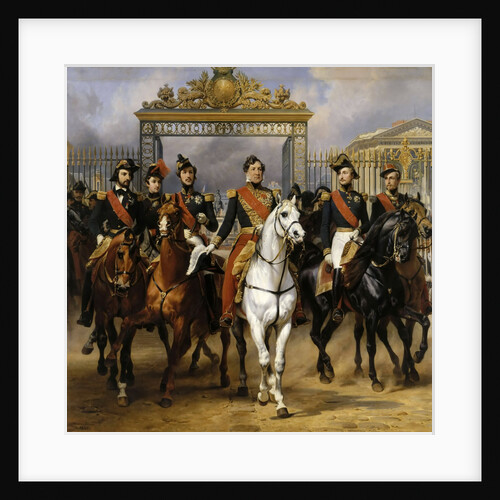 Louis Philippe and his sons to horse at this leave Versailles of lock, June 10, 1837 by Horace Vernet