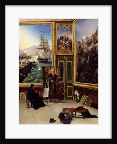 Brother Philippe copying the portrait of the Marquis de Fontanes in the Versailles Museum by Horace Vernet