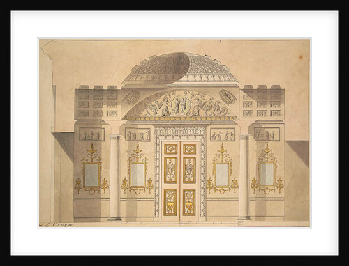 Elevation of the Mirror Wall in the Jasper Study of the Agate Pavilion at Tsarskoye Selo by Charles Cameron