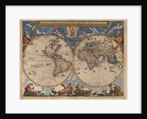 Double hemisphere map of the World by Joan Blaeu