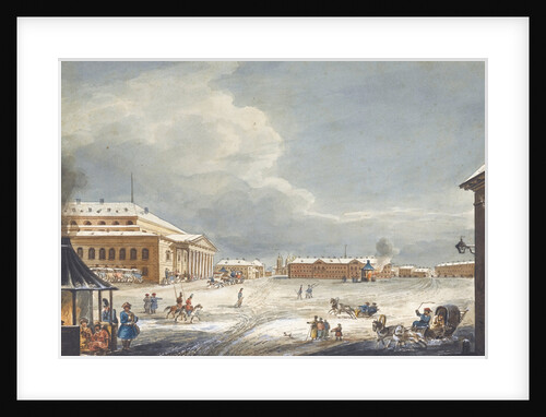 View of the Saint Petersburg Imperial Bolshoi Kamenny Theatre by Karl Ivanovich Kolmann