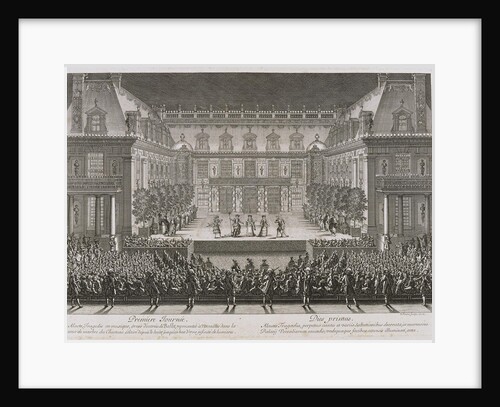 Jean-Baptiste Lullys opera Alceste being performed in the marble courtyard at the Palace of Versail by Jean Le Pautre
