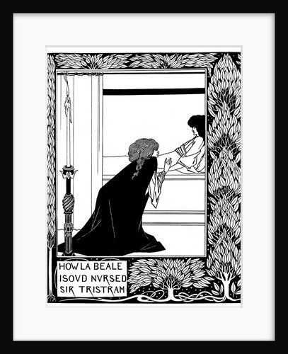 How La Beale Isoud Nursed Sir Tristram. Illustration to the book Le Morte dArthur by Sir Thomas M by Aubrey Beardsley