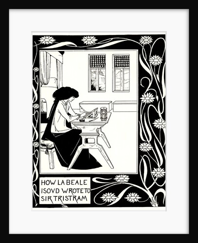 How La Beale Isoud Wrote to Sir Tristram. Illustration to the book Le Morte dArthur by Sir Thomas by Aubrey Beardsley